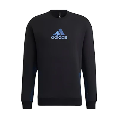 adidas Logo Print Pullover Sweatshirt Black Long Sleeve HE2912