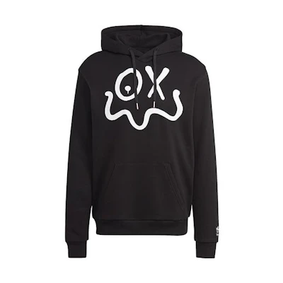 adidas Logo Print Pullover Sweatshirt Unisex Black IA6392