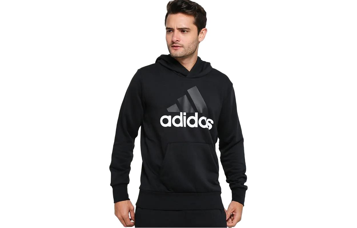adidas Logo Print Retro Hoodie Black S98772