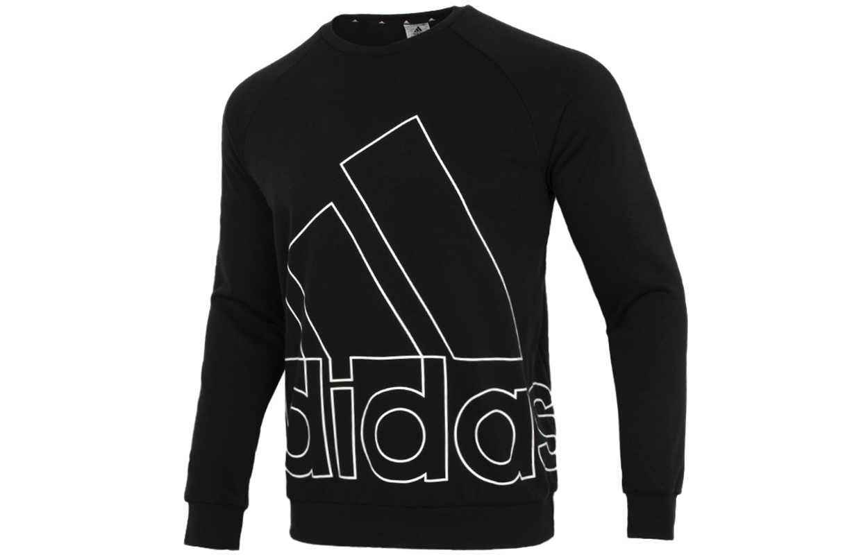adidas Logo Print Retro Style Sweatshirt - Black HB5085