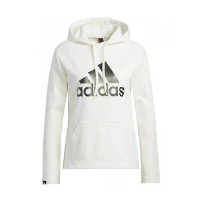adidas Logo Print Slim Fit Hoodie White H14433