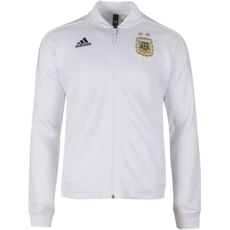 adidas Logo Print Slim Fit Stand Collar Jacket Unisex White CE6667