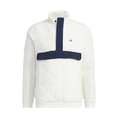 adidas Logo Print Stand Collar Casual Jacket - Off-White HY0982