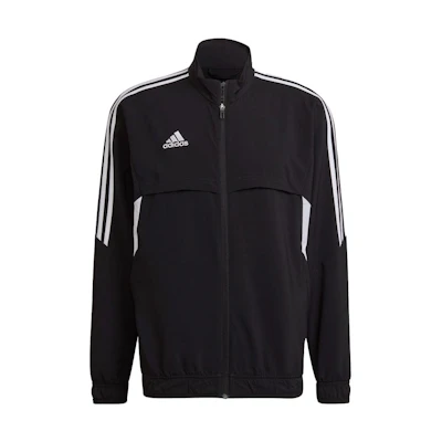 adidas Logo Print Stand Collar Zip-Up Track Jacket Black H21276