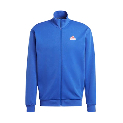 adidas Logo Print Stand Collar Zip Jacket Long-Sleeve Blue IS9595
