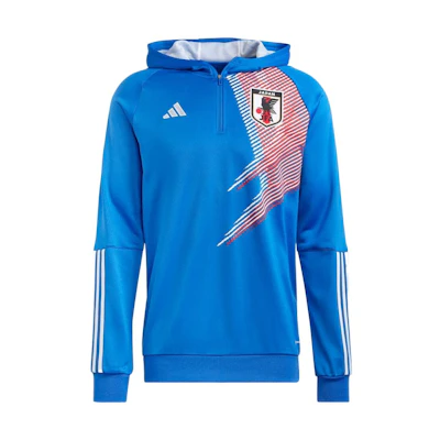 adidas Logo Print Striped Half-Zip Hoodie Men’s Blue HD8929