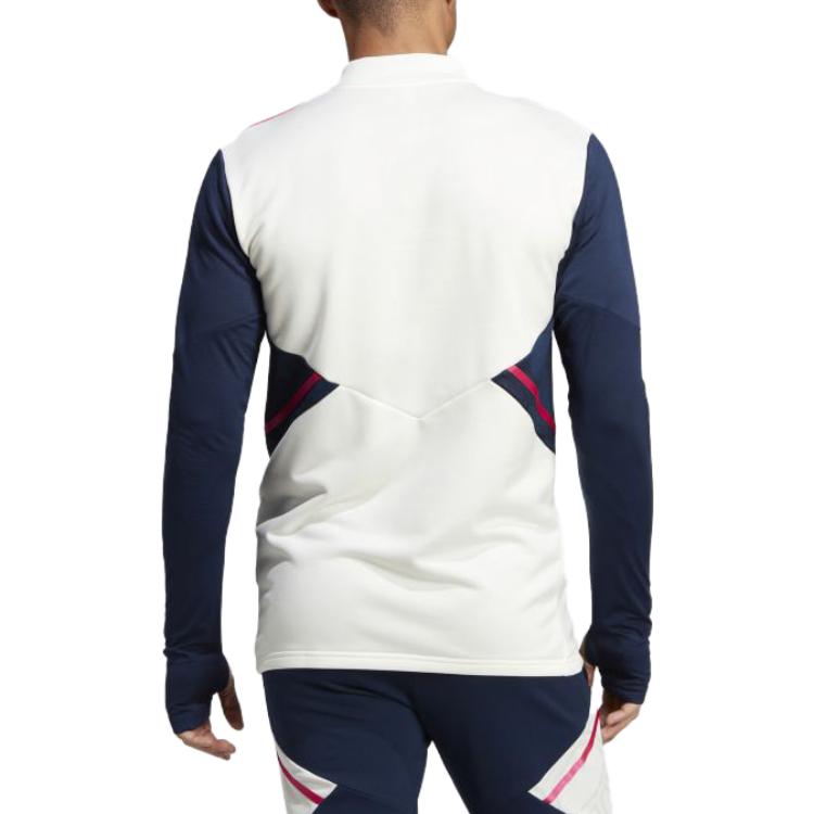 Purchase adidas 復古足球長袖條紋Logo印花T恤 灰白色 HT4437