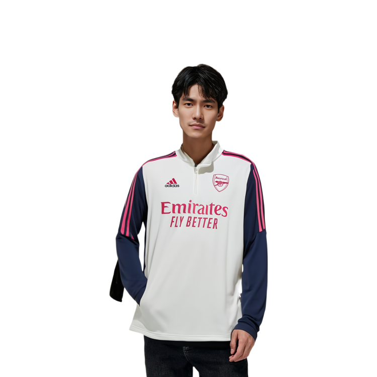 Details for adidas 復古足球長袖條紋Logo印花T恤 灰白色 HT4437