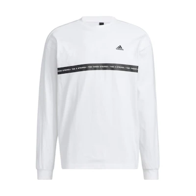 adidas Logo Print Striped Retro Pullover Sweatshirt Unisex White IA9452