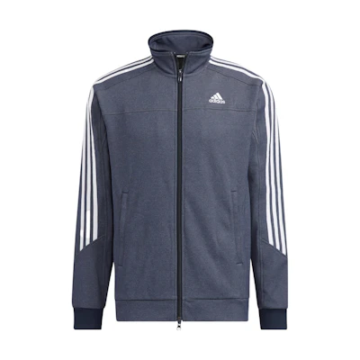 adidas Logo Print Striped Track Jacket - Gray HM2725