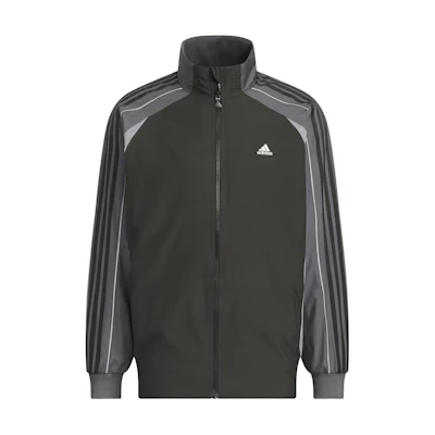 adidas Logo Print Striped Zip-Up Raglan Jacket Unisex Black JG8575