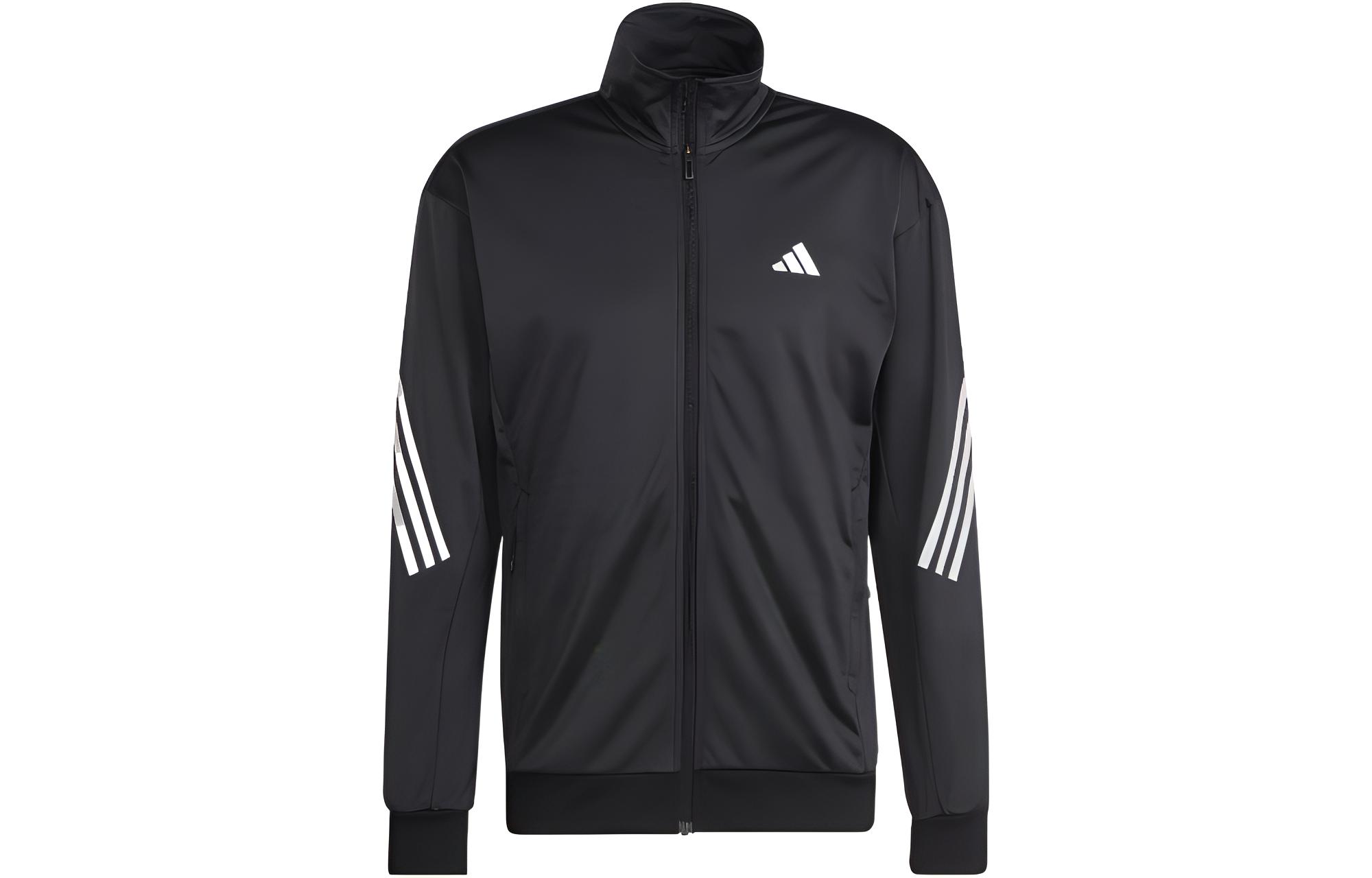 adidas Logo Print Sweat-Wicking Track Jacket Japan Edition - Black HT7176-JAPAN
