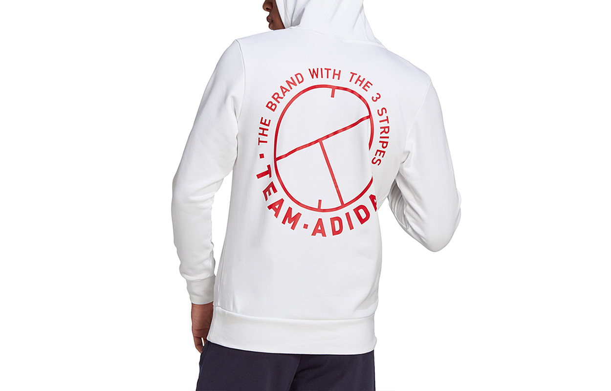 adidas Logo Print Tennis Pullover Sweatshirt White FU0072