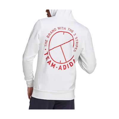 adidas Logo Print Tennis Pullover Sweatshirt White FU0072