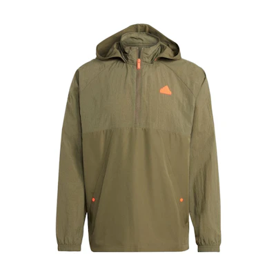 adidas Logo Print Zip-Up Hoodie Jacket Japan Unisex Rock Olive Green IP3727-JAPAN