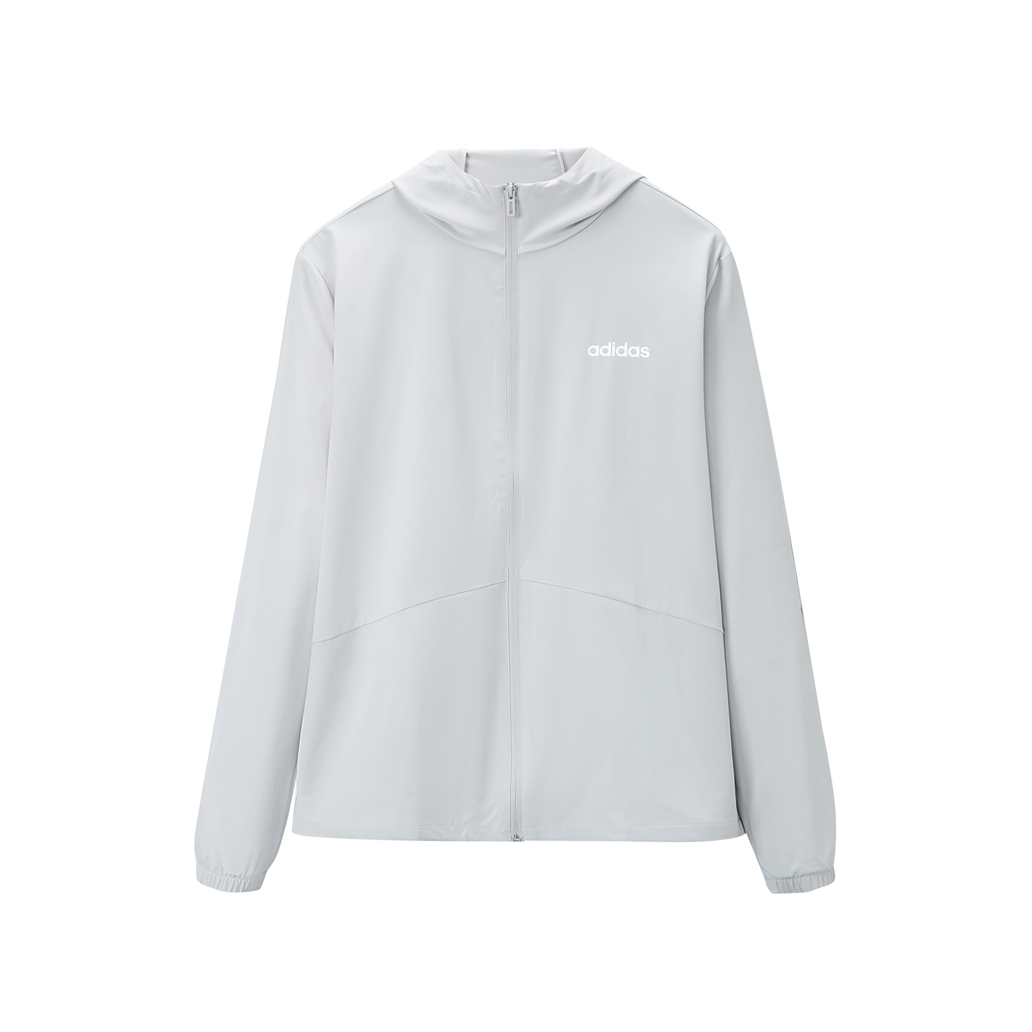 adidas Logo Print Zip-Up Hoodie Jacket Unisex Light Gray JN8452