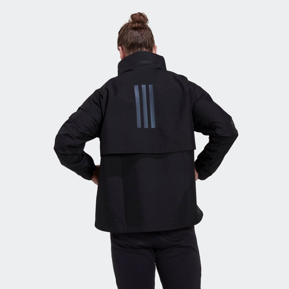 adidas Logo Print Zip-Up Stand Collar Jacket Unisex Black HG6033 圖 4