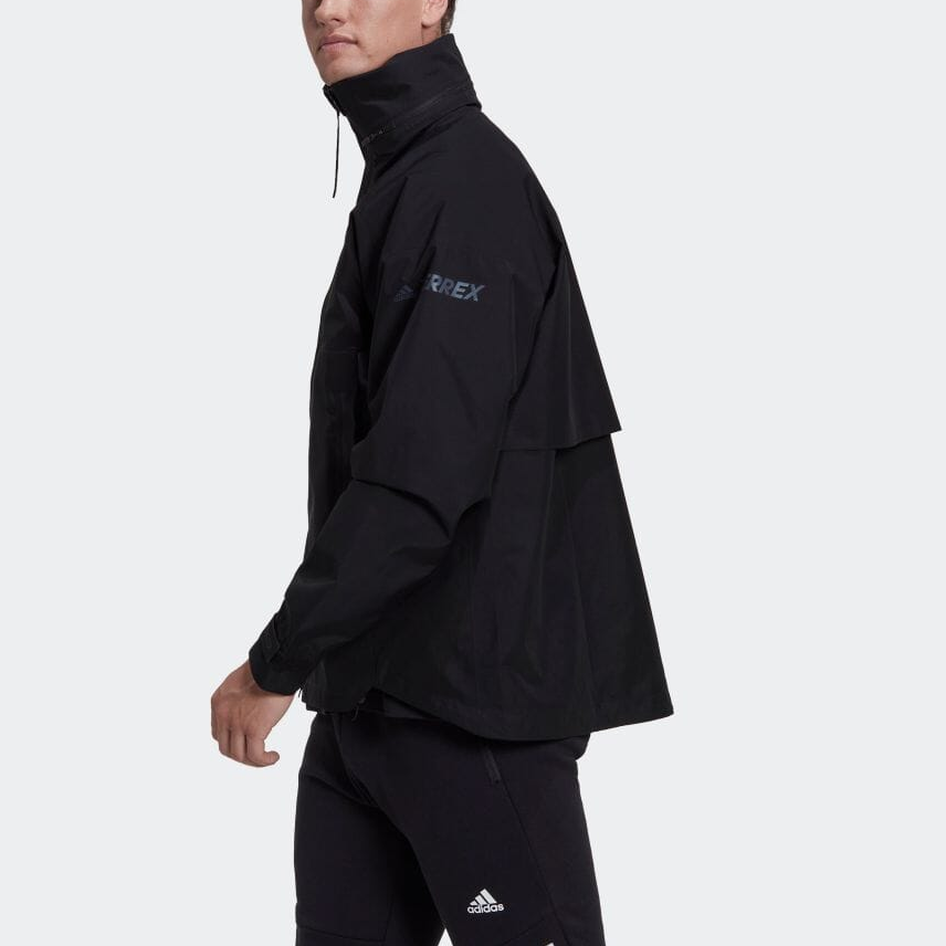 adidas Logo Print Zip-Up Stand Collar Jacket Unisex Black HG6033 圖 5