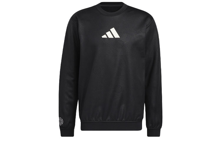 adidas Logo Printed Basketball Hoodie Black HC7676