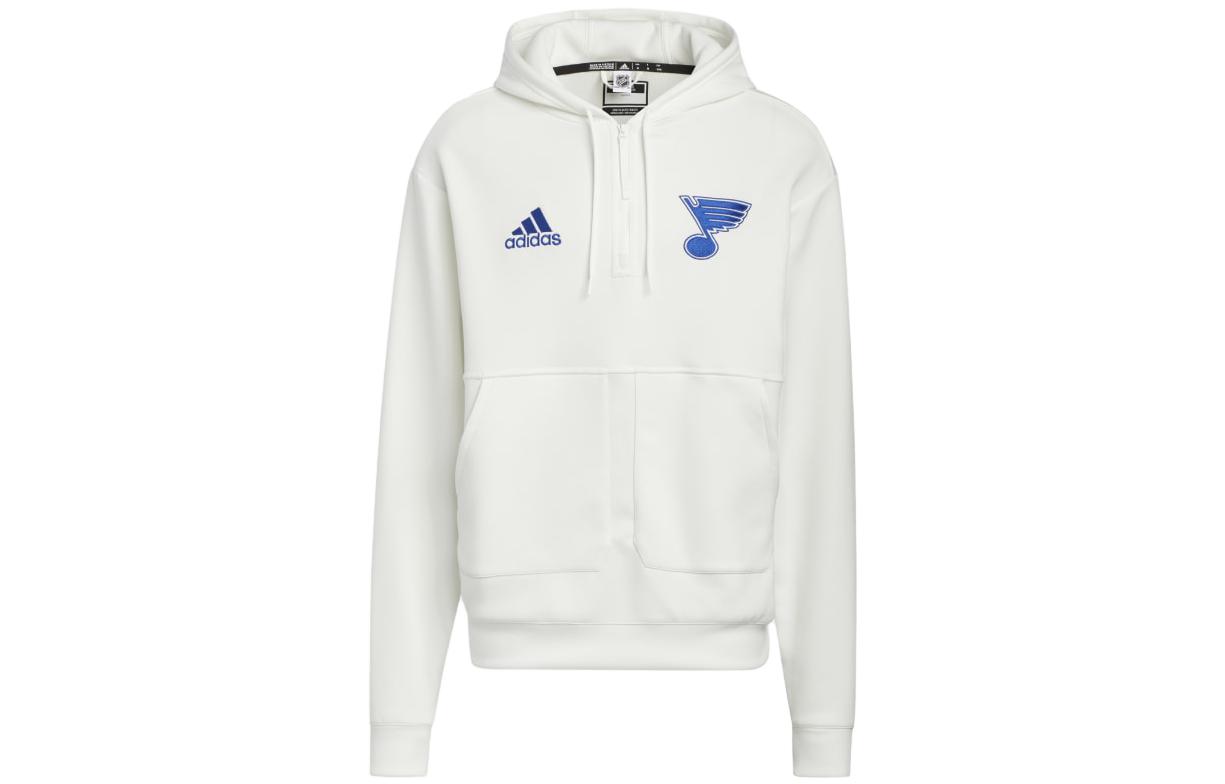 adidas Logo Printed Blue Hoodie Sweatshirt Unisex Casual长袖 Front Pockets HP1688