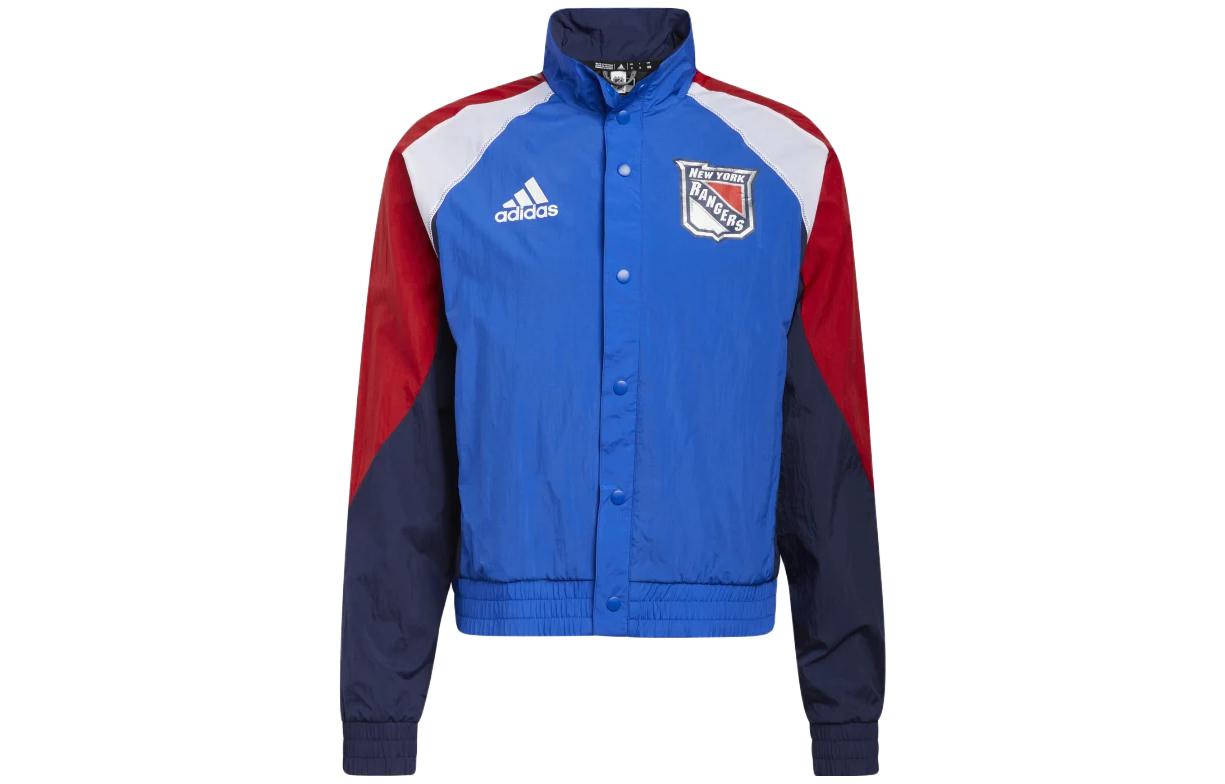 adidas Logo Printed Colorblock Zip Jacket Blue - HP1662
