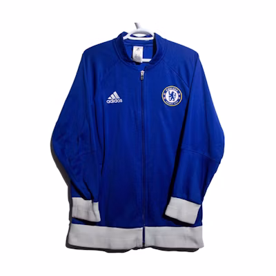 adidas Logo Printed Colorblock Zip Jacket Blue Unisex AP1550
