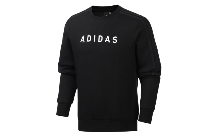 adidas Logo Printed Crewneck Pullover Sweatshirt Black FM9377