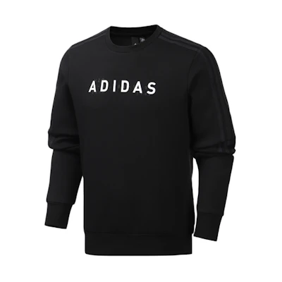 adidas Logo Printed Crewneck Pullover Sweatshirt Black FM9377