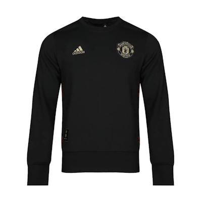 adidas Logo Printed Crewneck Pullover Sweatshirt Unisex Black DZ0458