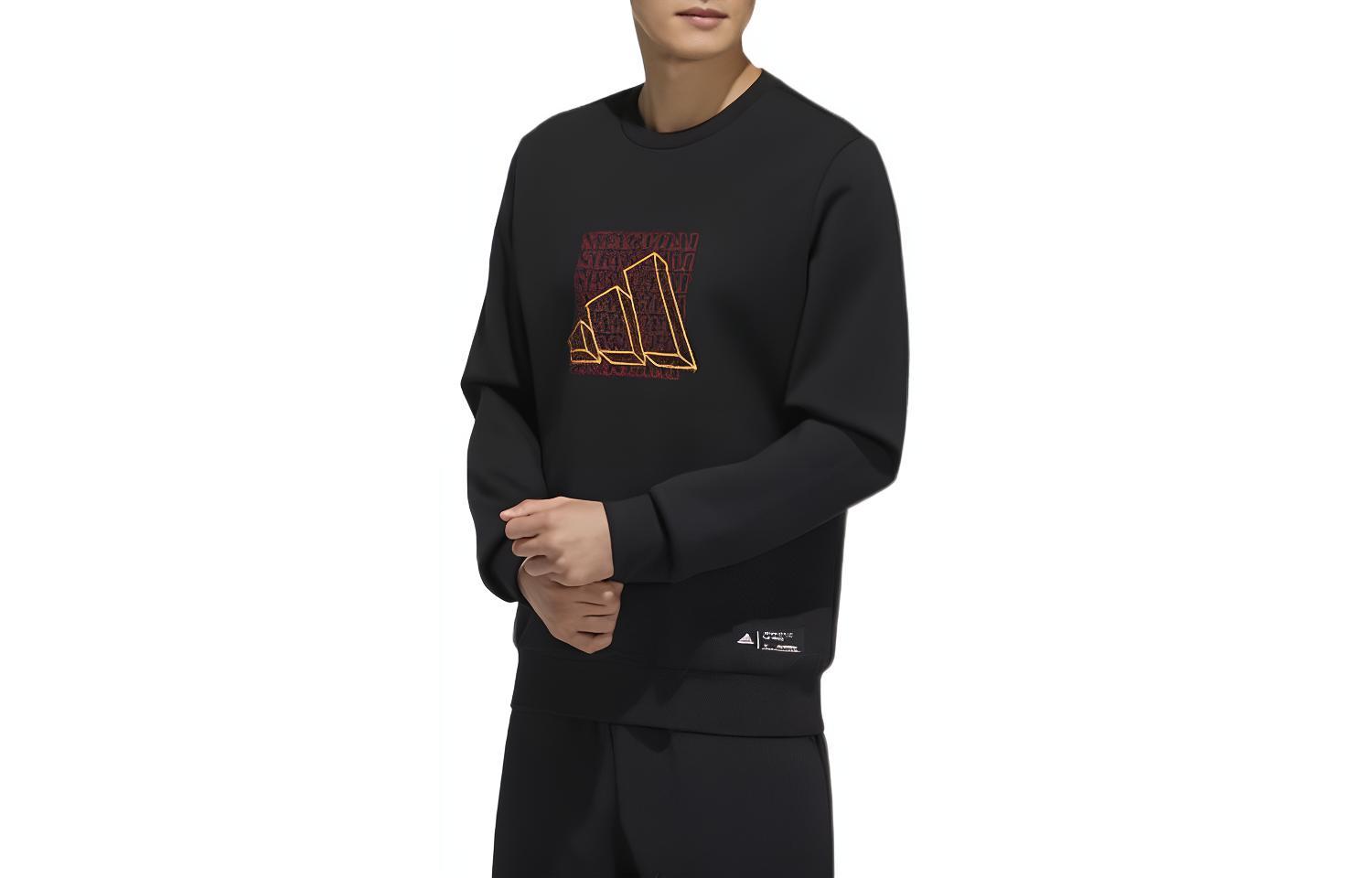 adidas Logo Printed Crewneck Sweatshirt Unisex - Black GP1859