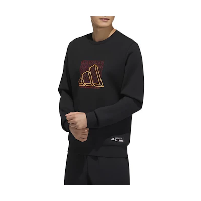 adidas Logo Printed Crewneck Sweatshirt Unisex - Black GP1859