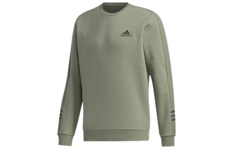 adidas Logo Printed Fleece Crewneck Pullover Sweatshirt Green () GD5470