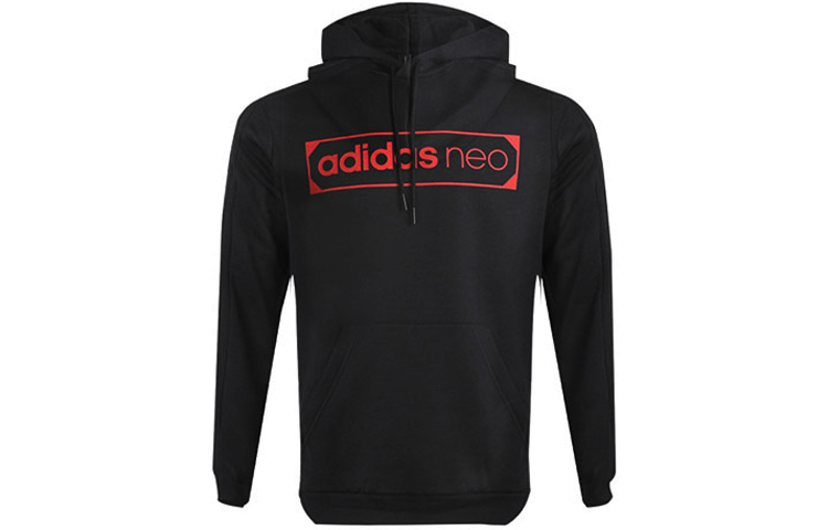 adidas Logo Printed Fleece Pullover Hoodie Black GP4851