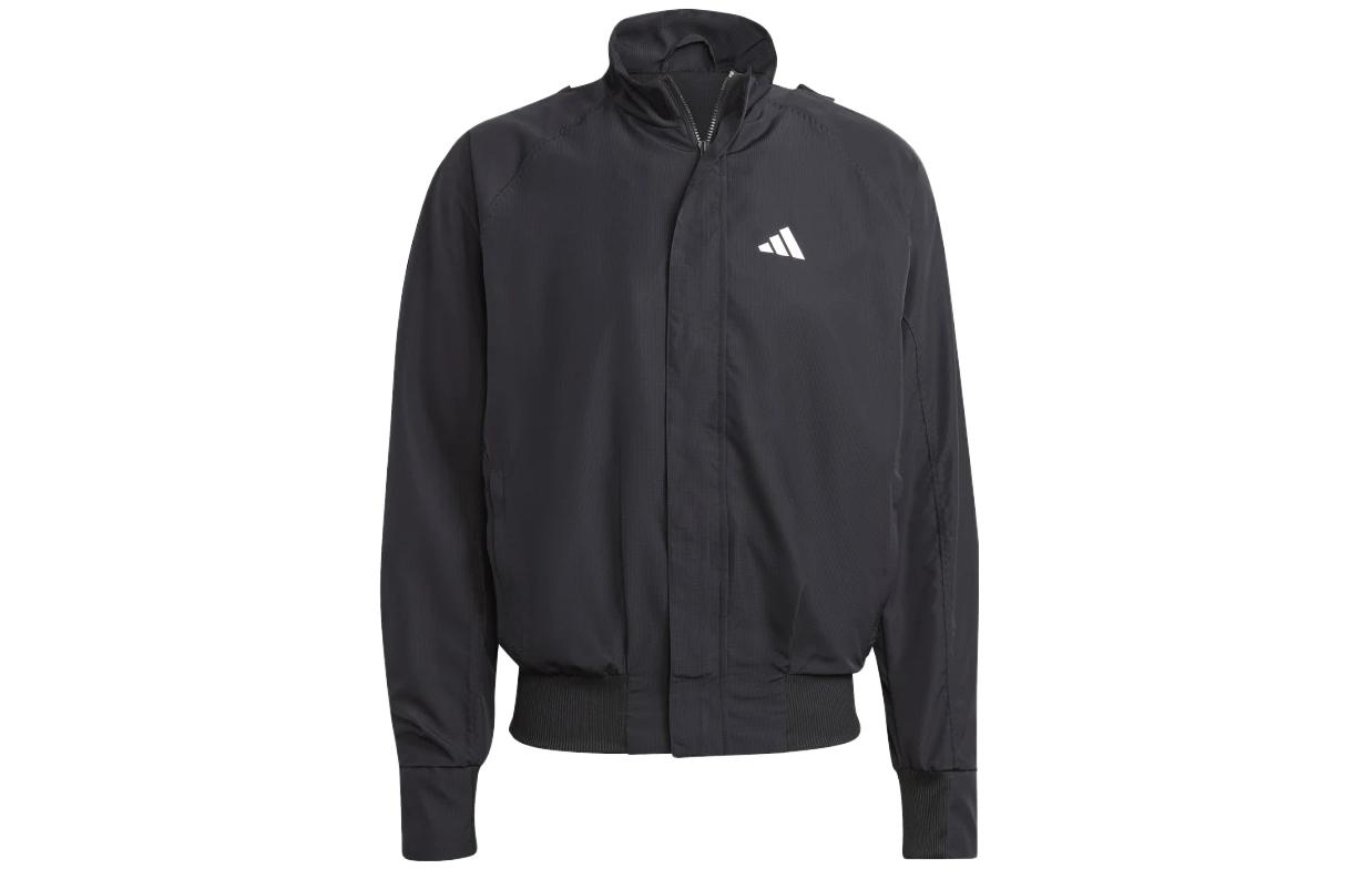 adidas Logo Printed High-Neck Long-Sleeve Jacket Japanese Edition Black (Men) HR2186-JAPAN