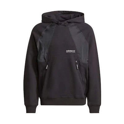 adidas Logo Printed Hoodie Unisex Black H09098