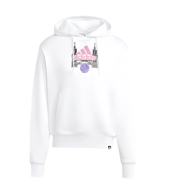 adidas Logo Printed Outdoor Casual Pullover Hoodie Unisex - White IC4679