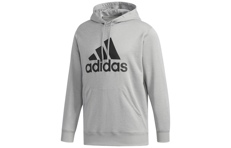 adidas Logo Printed Pullover Hoodie Grey DN1417