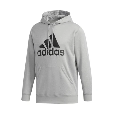 adidas Logo Printed Pullover Hoodie Grey DN1417