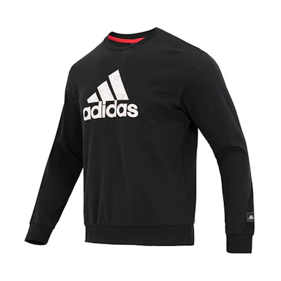 adidas Logo Printed Pullover Retro Sweatshirt Black - Casual Sportswear HZ3023