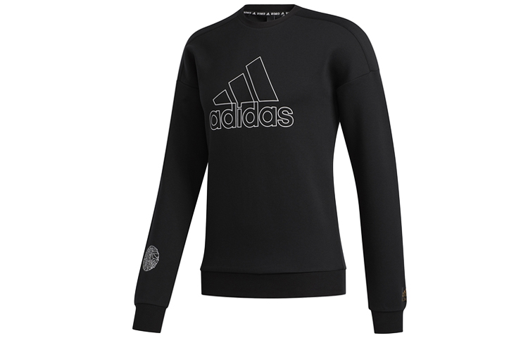 adidas Logo Printed Pullover Sweatshirt Black FU6222