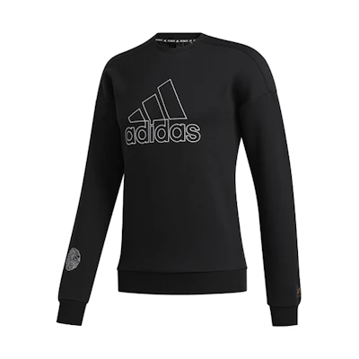 adidas Logo Printed Pullover Sweatshirt Black FU6222