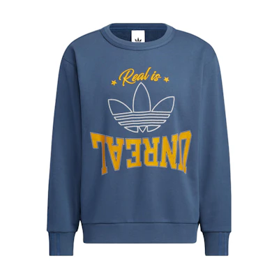 adidas Logo Printed Pullover Sweatshirt Blue - Long Sleeve HS7278