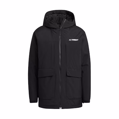 adidas Logo Printed Stand Collar Down Jacket Unisex Black HN2008