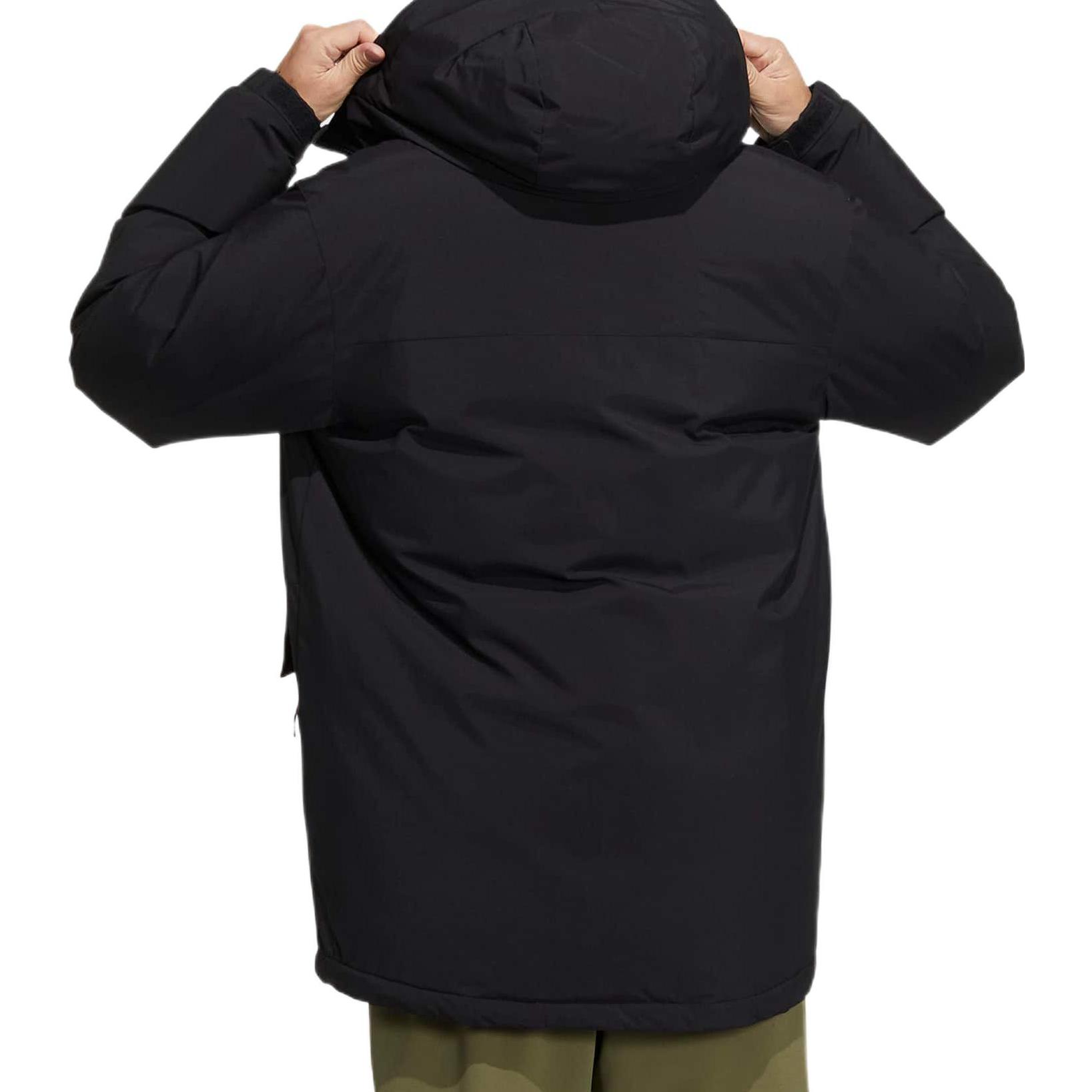 Shop adidas 經典LOGO印花立領羽絨外套 男女款 黑色 HN2008