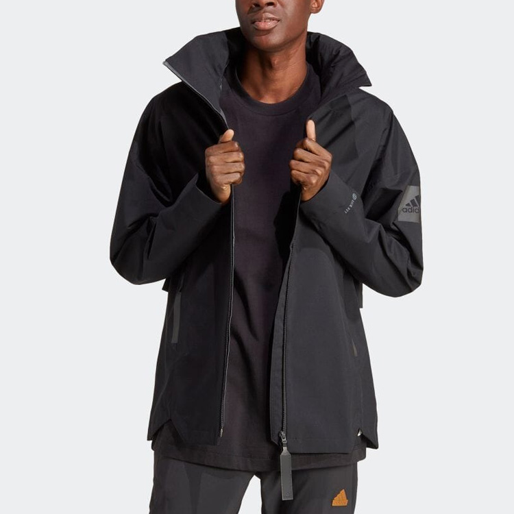 adidas Logo Printed Stand Collar Jacket - Black HT8770 圖 4