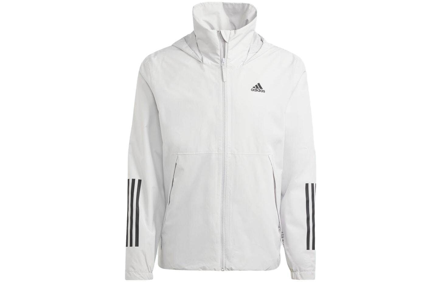 adidas Logo Printed Stand Collar Long Sleeve Zip Jacket Gray (Japan Edition) HY3944-JAPAN