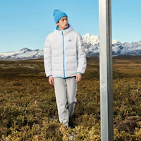 Purchase adidas Logo Printed White Puffer Jacket Unisex Hooded Long Sleeve HZ2595