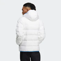 Sizing adidas Logo Printed White Puffer Jacket Unisex Hooded Long Sleeve HZ2595