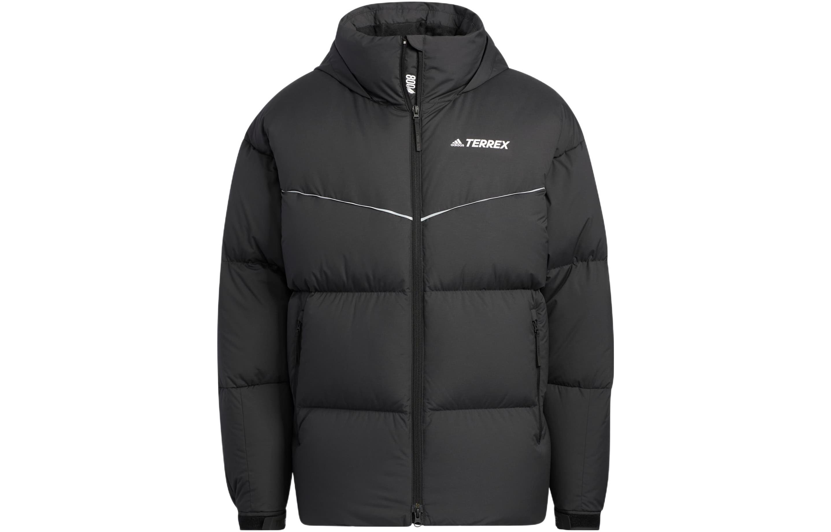 adidas Logo Printed Zip-Up Down Jacket Unisex - Black HN2009 圖 2