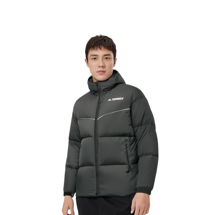 adidas Logo Printed Zip-Up Down Jacket Unisex - Black HN2009 圖 4